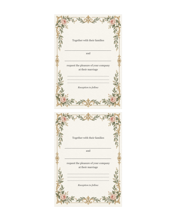 Preview of Wedding Invitation Template Four Design Set
